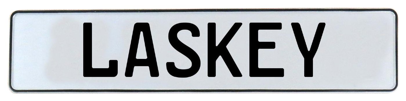 Vintage Parts 678205 Wall Art (Laskey White Stamped Aluminum Street Sign Mancave)