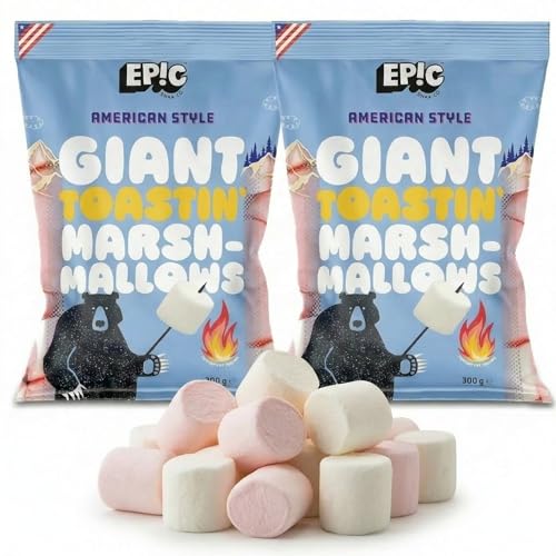 American-Style Toastin Mallows Soft Fluffy Marshmallows Perfect for Roasting (Almond)