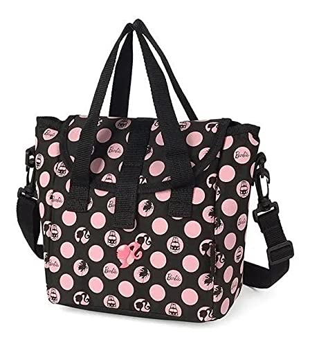 Kit Mochila Feminina Juvenil Rodinhas Alça Notebook G Barbie (Preto)