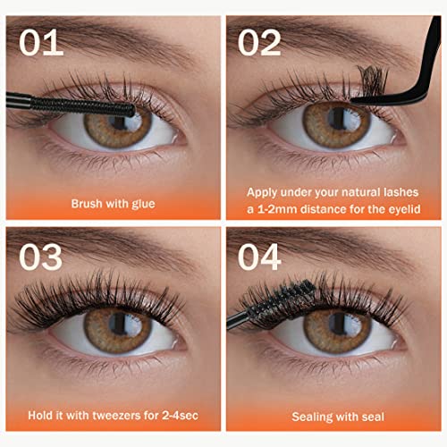 Cluster Lashes, False Eyelashes Clusters, 5-Pack Portable Cluster Lash Extensions, Crislashes Reusable 50 Pcs Individual Lashes For Home Travel Date Use, Style 'Dreamy' #TOP2