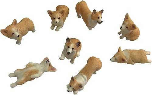 Miniatura 5 de Decoración de tablero de automóvil de Corgi de simulación, lindo adorno decorativo de resina, figura de perro para el hogar, oficina, adorno de