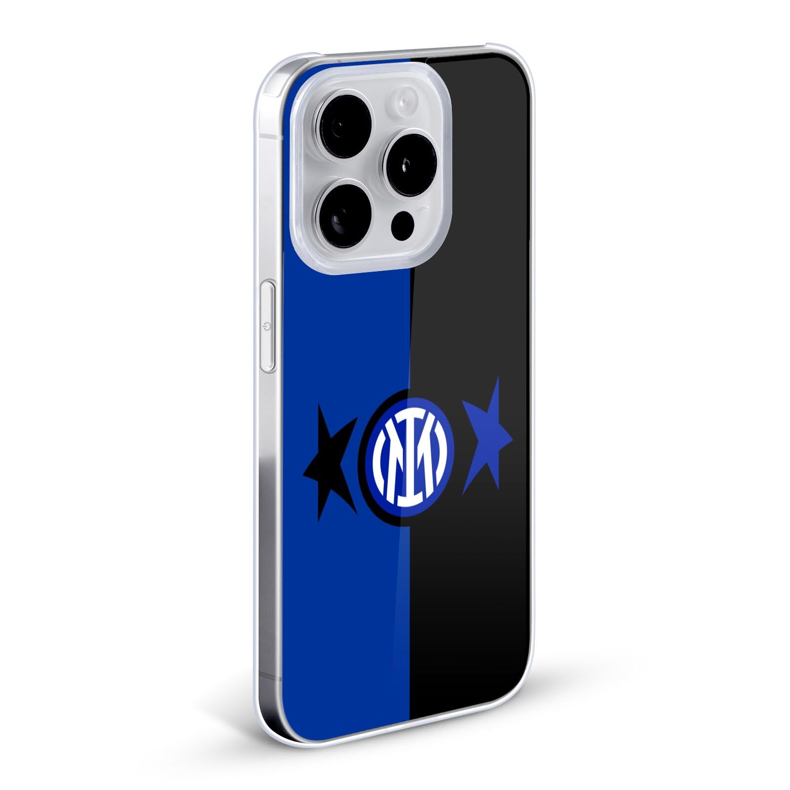 Head Case Designs Licenza Ufficiale Inter Milan Nero & Blu IM 2Stars Custodia Cover Dura per Parte Posteriore Compatibile con Apple iPhone 15