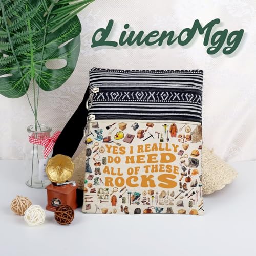 Need Rocks Messenger Bag Small Ethnic Pattern Printed Adjustable Strap Crossbody Zipper Bag Funny Slogan Phone Bag Wallet Cute Shoulder Handbag for Geologists Rocksy Women 5