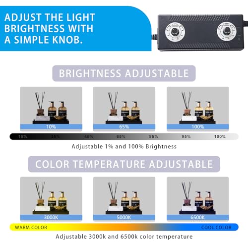 SYSCLOUD Photo Studio Light Box, 20"x20" Professional Photography Photo Light Box with 160 LEDs Lights & 6 Kinds Double-Sided Color Backgrounds for Product Picture Photography