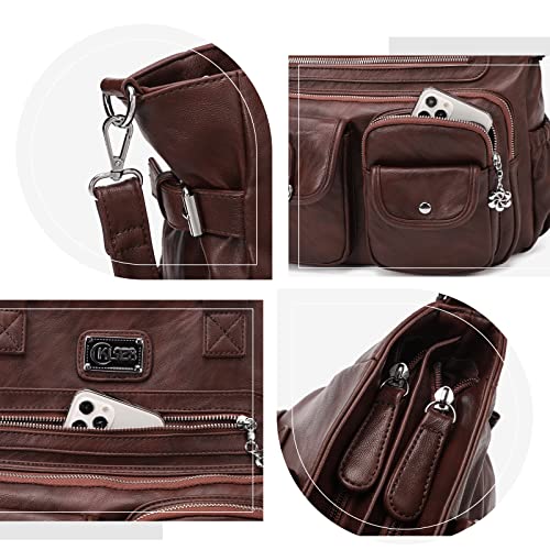 Image of KL928 Large Purses for Women Shoulder Bag Tote Handbags Stylish Vegan Leather Hobo Bags Ladies, A-Black-4 | Large