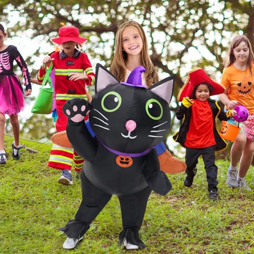 Disfraz inflable de gato para niños miniatura 6
