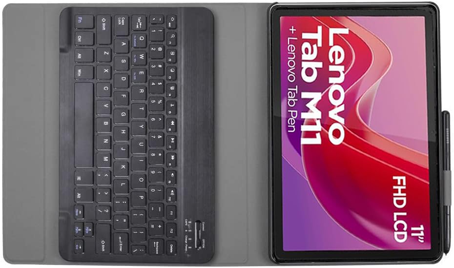 Tastatur-Hülle Für Lenovo Tab M11 (11 Zoll) – Mit 7-Farben-Beleuchtung, PU-Leder & Standfuß | Deutsch QWERTZ Layout