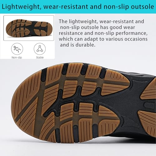 Mens Winter Warm Snow Boots Fur Lined Anti-Slip Waterproof Winter Shoes Retro Anti-Collision Round Toe Zipper Closure Slip on Outdoor Boot4