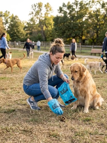Image of EZ Pick Up 1000 Count Dog Waste Poop Bags, Unscented Single Roll, Heavy Duty, Improved Thickness (Blue - 1000ct)