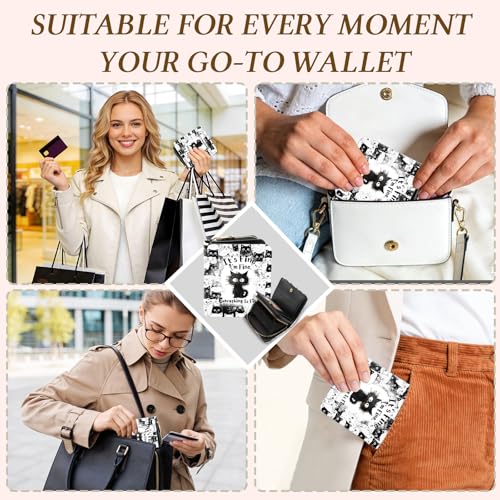 Image of Cute Cat Wallet for Women, PU Leather Accordion Wallet, Zipper Coin Purse | Women's Cute Cat Accordion Wallet, Credit Card Holder with 1 ID Window 14 Card Slots, Gift for Wife Daughter Ladies