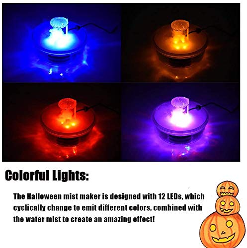ARTOCT Led-licht ultrasone mistmachine, nevelmachine, 12 leds, ultrasone mistmaker, met ledlicht voor Halloween decoratie - Image 6