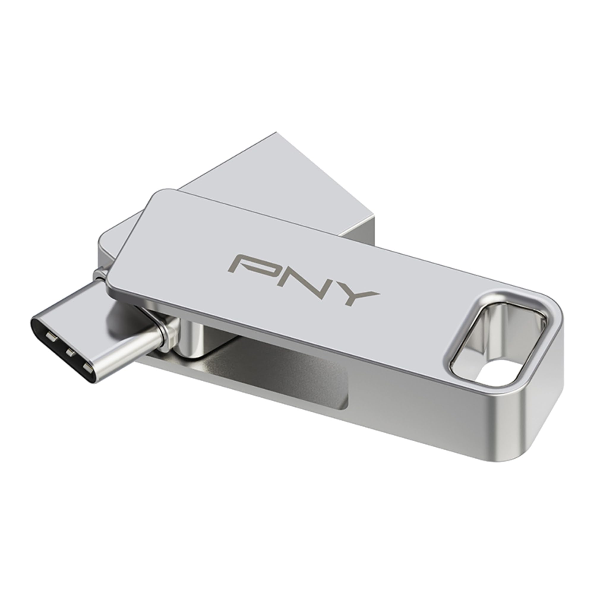 PNY 128GB DUO LINK USB 3.2 Type-C Dual Flash Drive for Android Devices and Computers - External Mobile Storage for Photos, Videos, and More - 200MB/s
