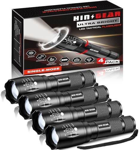 Lampe Torche Puissante 1 Mode, Lampe de Poche Zoomable Étanche IP...