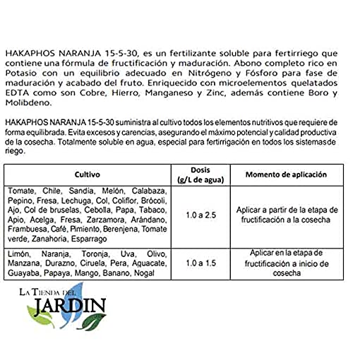 Concime arancia Hakaphos 15-5-30, sacco da 25 Kg, per ingrasso e maturazione del frutto