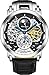 Produktbild Stuhrling Orignal Herren Skelett Automatic Analog AM/PM Dual Time Uhr mit Lederband 906 (Black)