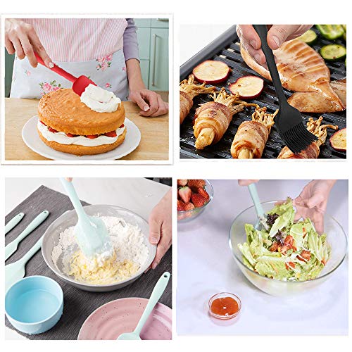 Rebekah Heat Resistant Silicone Spatula Set, Nonstick Premium Rubber Kitchen Utensil For Baking, Cooking, Mixing Tools, Bpa Free, Pink #TOP5