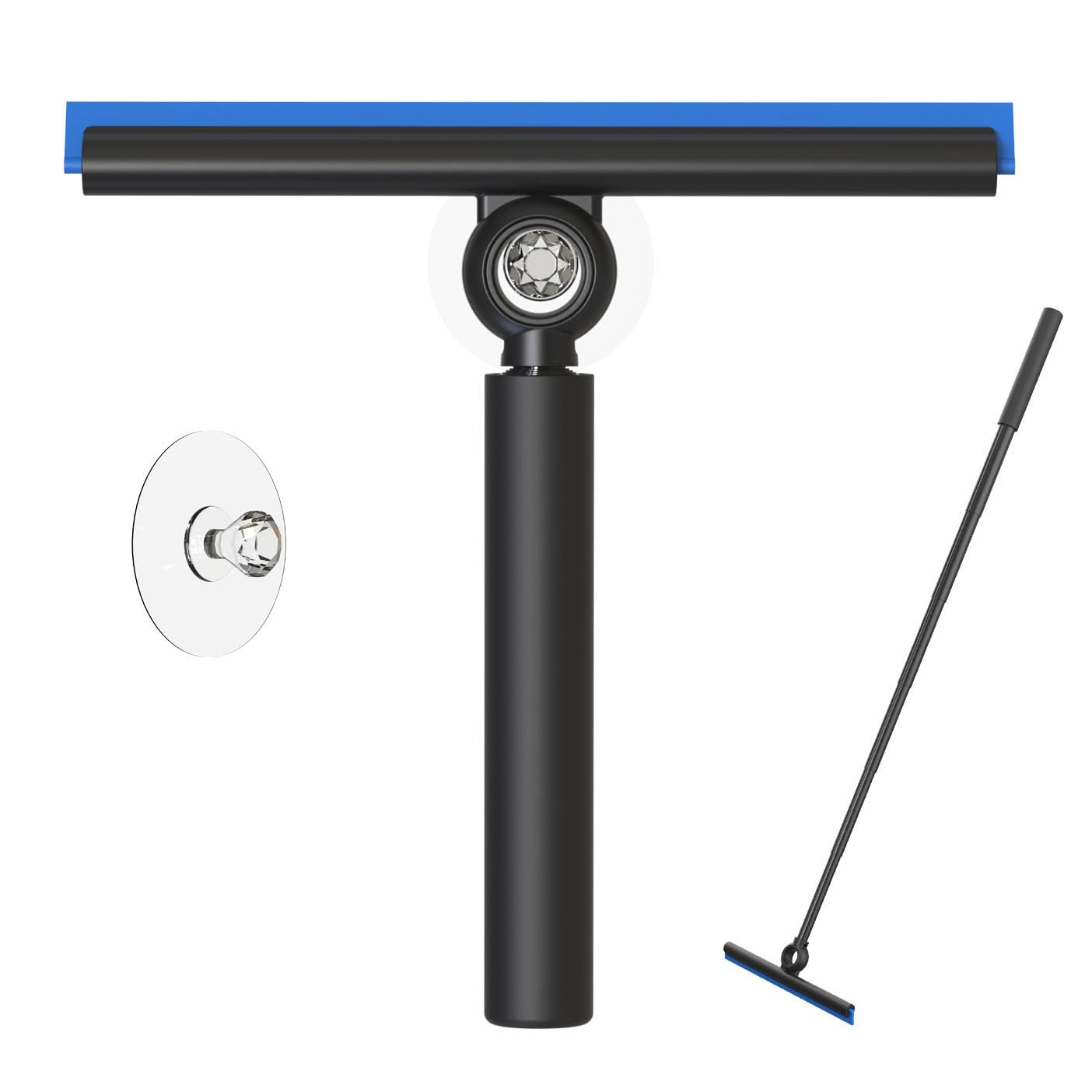 Squeegee for Window Cleaning, Shower Squeegee with Extension Pole, Telescopic Squeegee, Extendable Window Cleaner Tool for Car Windows, Tile Walls, Sliding Door, Shower Glass Door