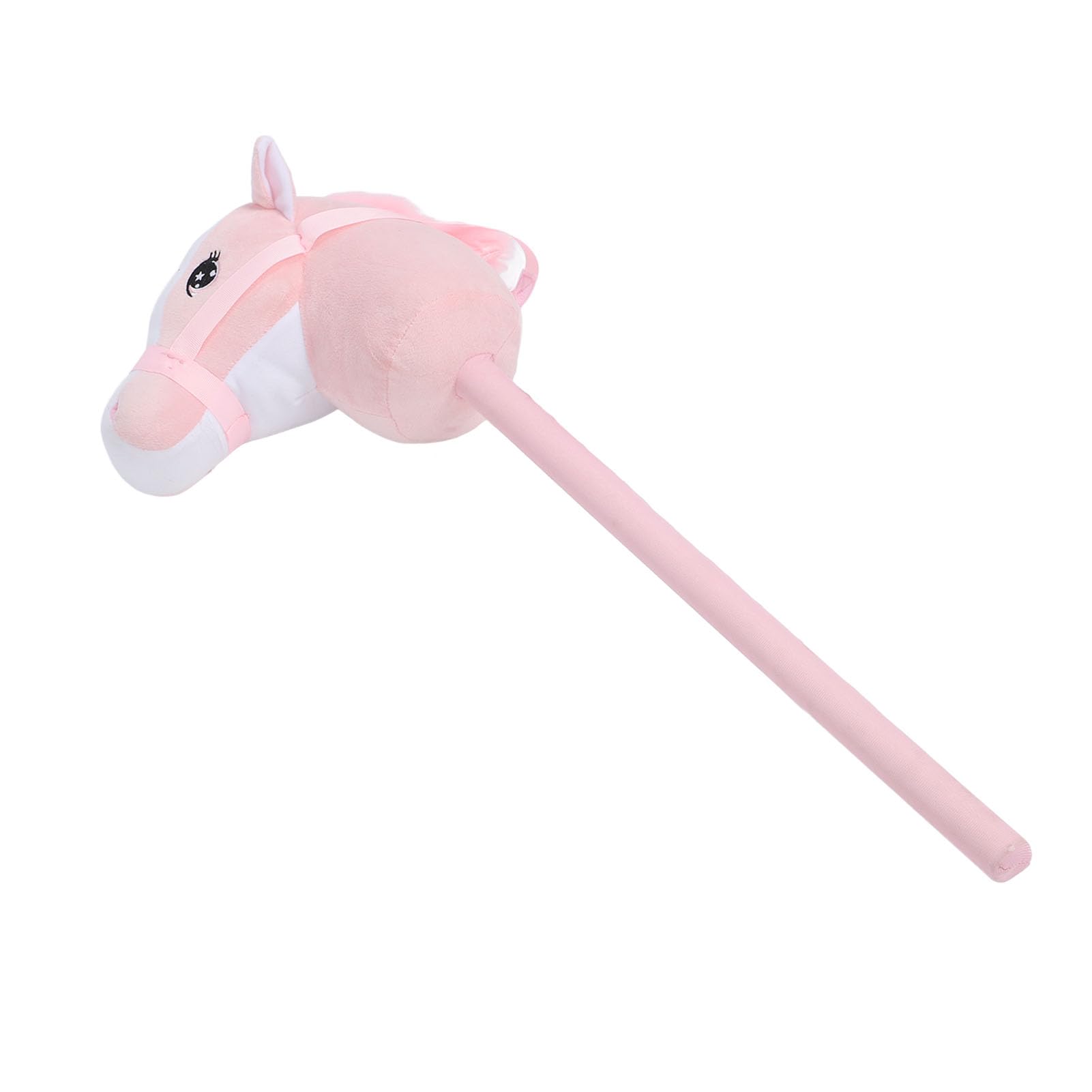 Chrees Bastón de caballo para el tiempo libre, 70 cm de felpa y PVC dibujos animados, felpa simulada, hecho a mano (rosa)