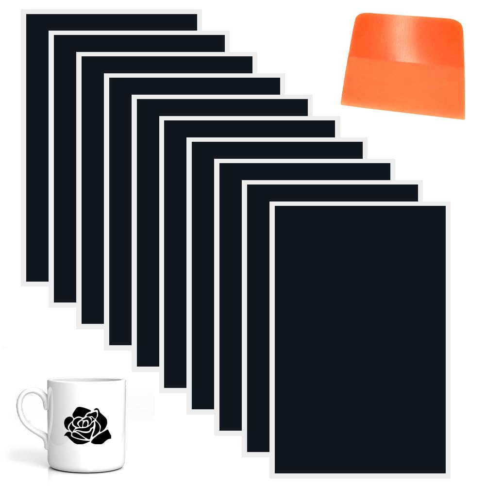 Papel de color para dispositivo de grabado láser, 10 unidades de 27 x 39 cm, papel de marcador de grabado láser para marcado de fibra de vidrio y grabado, cerámica, cristal (negro)