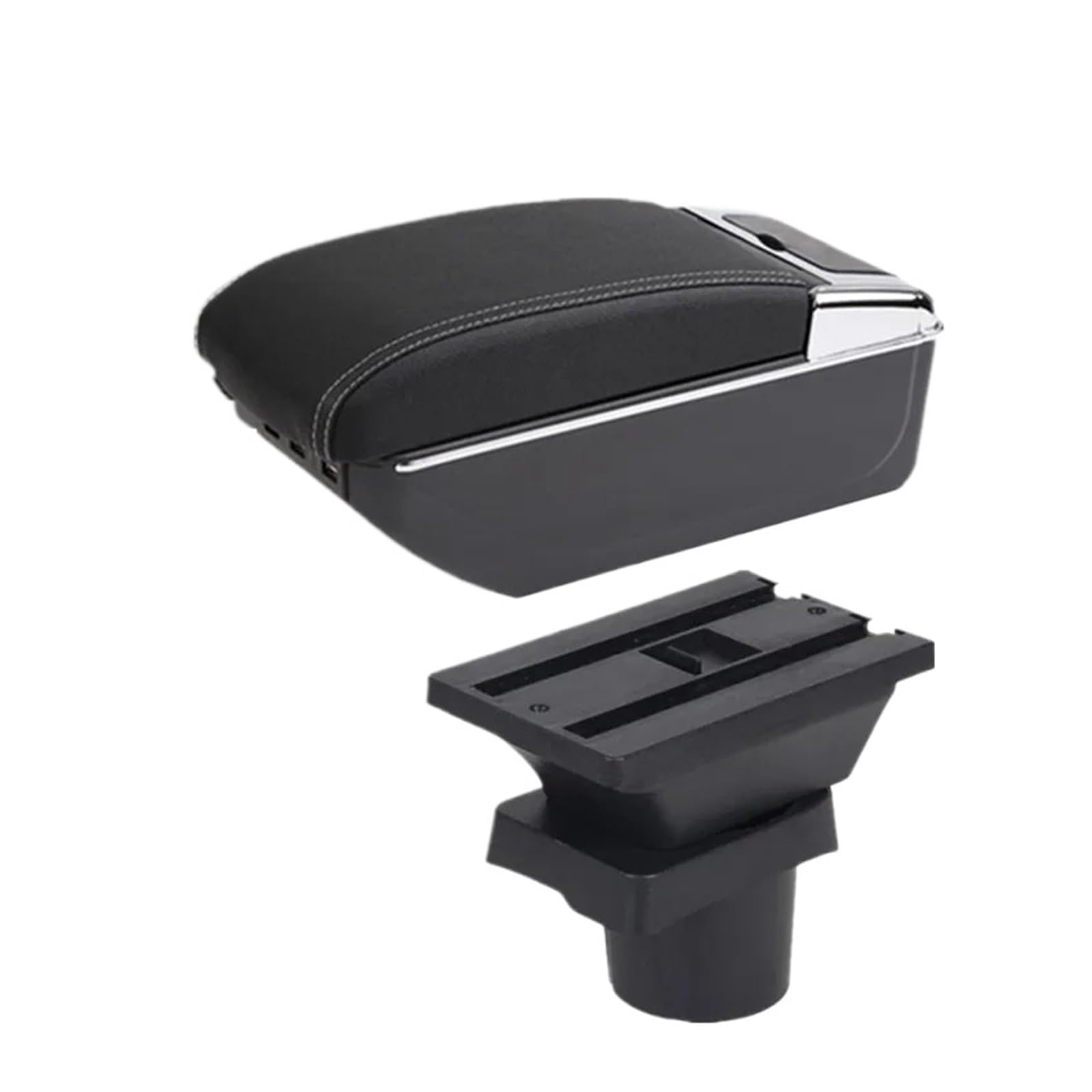 Ggwqoops Car Armrests For Skoda For Citigo 2009-2020 Car Armrest Console Storage Box Dedicated Retrofit Accessories Armrest Box(D white line 7USB)