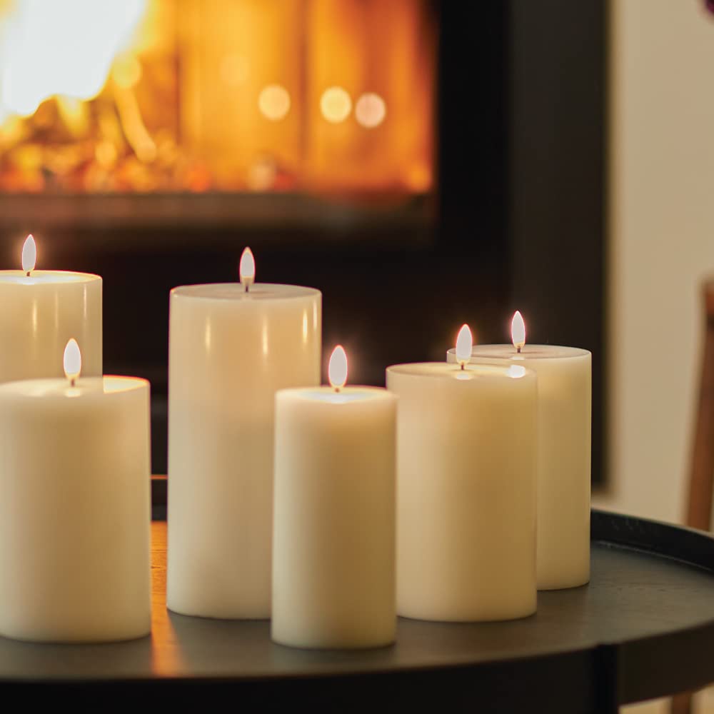 Uyuni Candela LED Copenhagen - Cera Bianca, Timer 6h, Sicura, Batteria