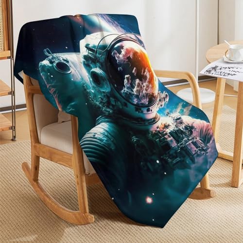 Couverture astronaute impression 3D polaire flannel linge de lit 140x180 - 5