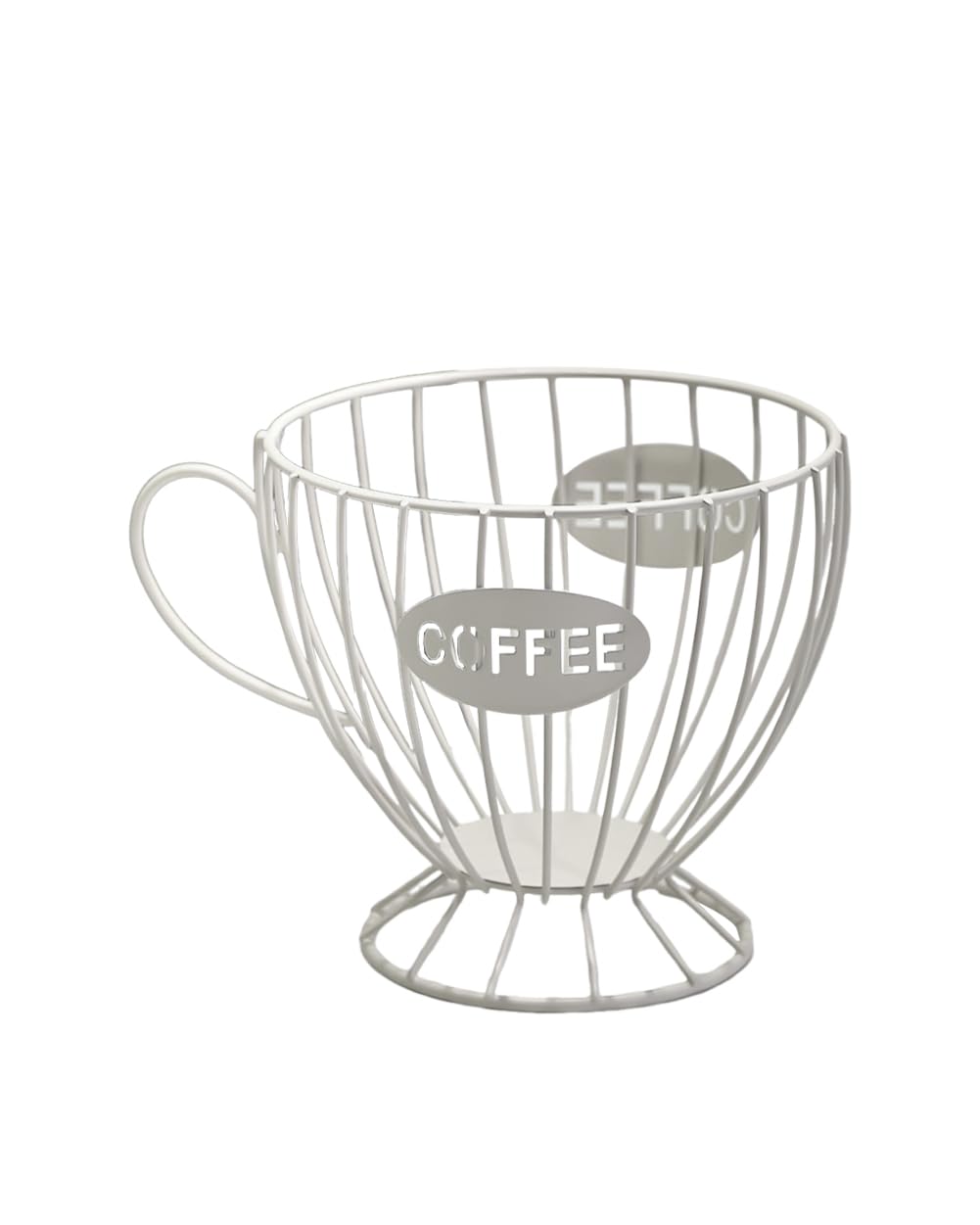Coffee Pod Holder Large Capacity Coffee Pod Storage Metal Kitchen Countertop Organizer for Home Office White