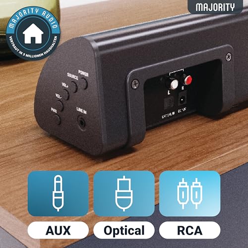 MAJORITY Snowdon Soundbar für TV Geräte | Soundbar Bluetooth | 120W 2.1 TV Lautsprecher für Fernseher | TV Soundbar mit Intergriertem Subwoofer | Soundsystem für Fernseher | 81CM Sound Bar (Schwarz) – Bild 6