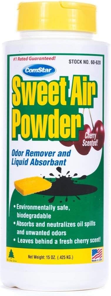 Comstar Sweet Air Powder, Odor Neutralizer Powder with A Strong But Pleasant Cherry Scent, Work Fast To Eliminate Unwanted Odors For Long Periods, Made in USA, 15 Oz. (60-620) White