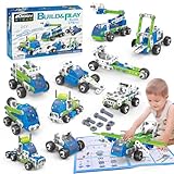 STEM Building Toys Gifts for Kids Ages 4-8: 175-Piece 18-in-1 Educational Construction Kit, Building Blocks Erector Set, Creative Engineering Gift for Boys & Girls 4 5 6 7 8 9 10 Year Old Birthday