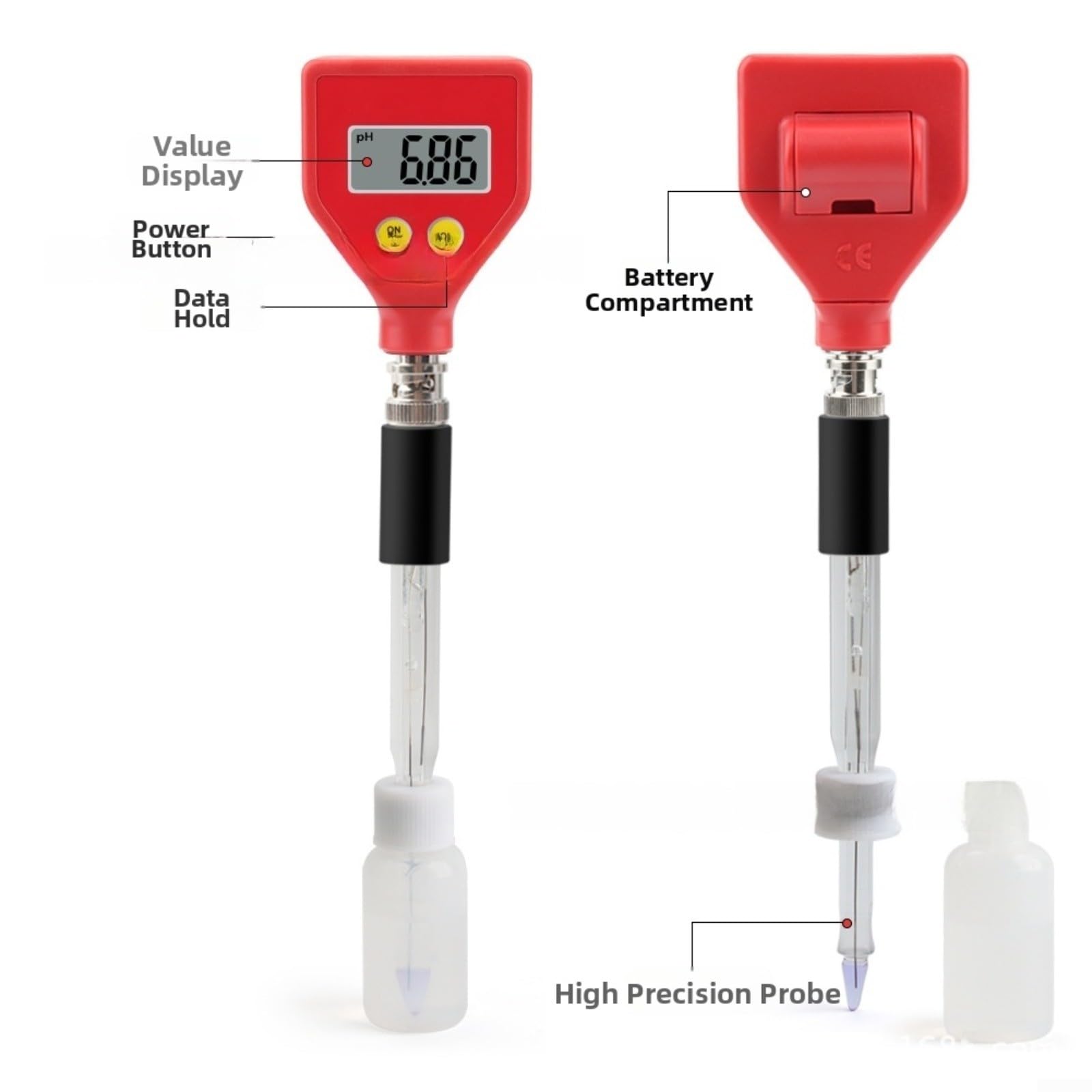 PH-98108, medidor de pH digital portátil con ATC y alta precisión para análisis de agua de piscinas y acuarios, escala 0.00-14.00, diseño compacto