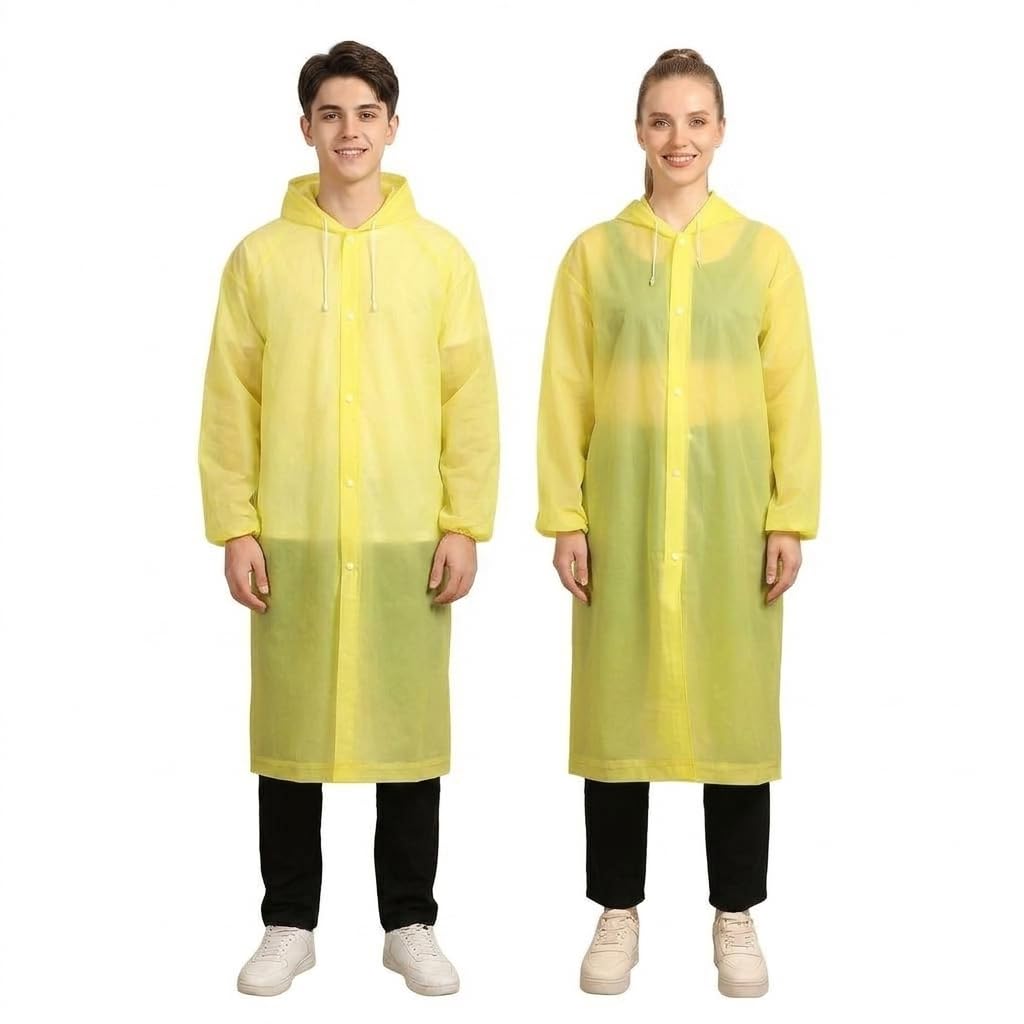 Eva Rain Jacket Raincoat for Adults for Men and Women Rain Clothing Rain Cape Rain Jacket Waterproof for Hiking Cycling, yellow,-image-47