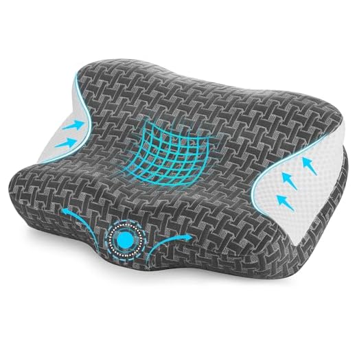 Elviros Cervical Memory Foam Pillow for Neck Pain Relief, CPAP Pillow for Side Sleeper All CPAP Masks User, Ergonomic Adjustable Height Orthopedic Neck Support Contour Bed Pillow (Dark Grey)