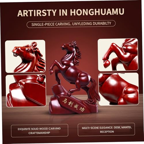 Statue de Cheval en Bois de 28 cm pour Décoration Feng Shui - 7