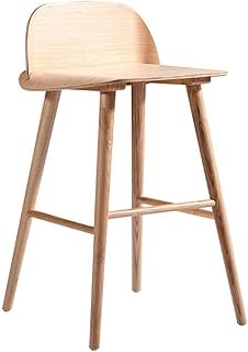 Chihen Sillas 360 ° Giratorio De Elevación Bar Taburetes del Mostrador Café Reposapiés Bar Stools (Color : Wood Color)