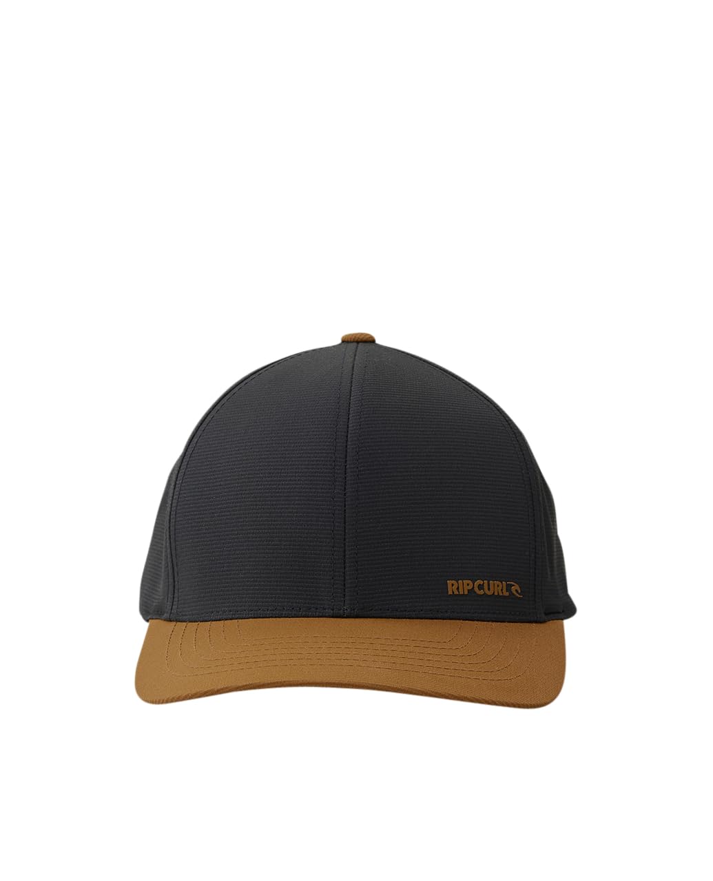 RIP CURL Men's Vaporcool Flexfit Baseball Hat Cap, Black/Tan Phaser, One Size