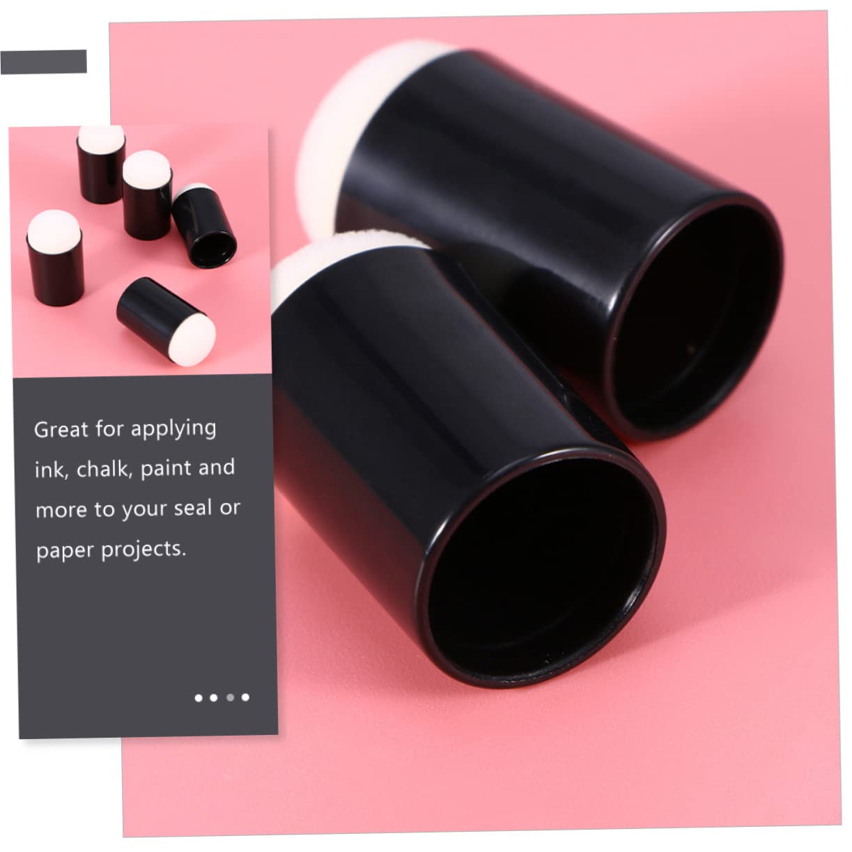 NUOBESTY 4 Set Spugna Per Dipingere Con Le Dita Pennelli Per Marcatori Di Punti Tempera Pittura A Spugna Tamponi Di Inchiostro Pennello Per Unghie Asse Plastica Black 30 Pezzi * 4