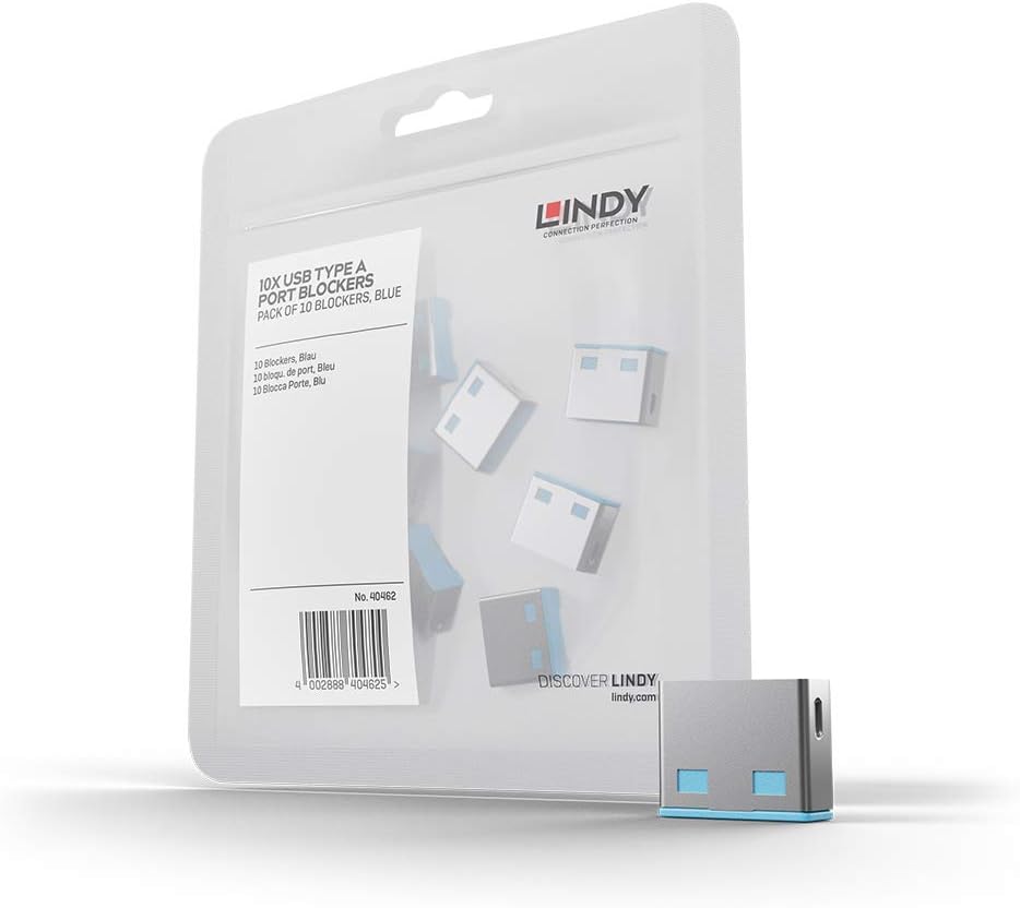 LINDY 40462 10 USB Portschlösser blau ohne schlüssel