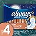 Always Ultra Thin Size 4 Overnight Pads With Wings Unscented, 14 Count (3700030165)