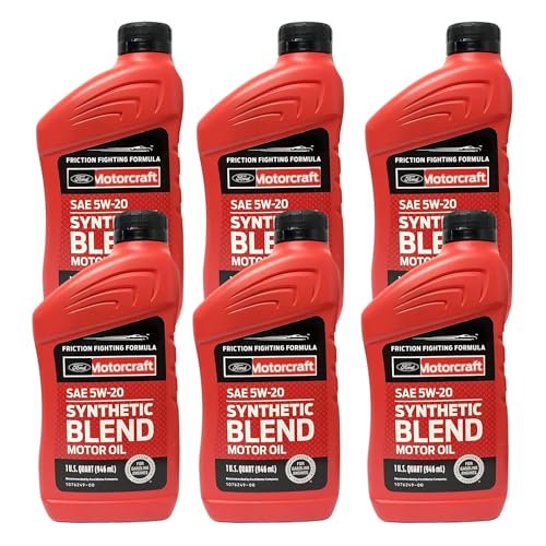 OEM Engine Oil SAE 5W20 Synthetic Blend Motor Oil (Pack of 6). High Performance SAE 5W-20 Full Synthetic Oil for Optimal Engine Protection, Deposit Prevention, Oxidation Resistance