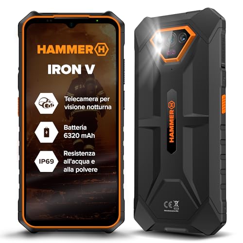 Hammer Iron V 6GB/64GB Telefono Indistruttibile, Camera 50 MP +