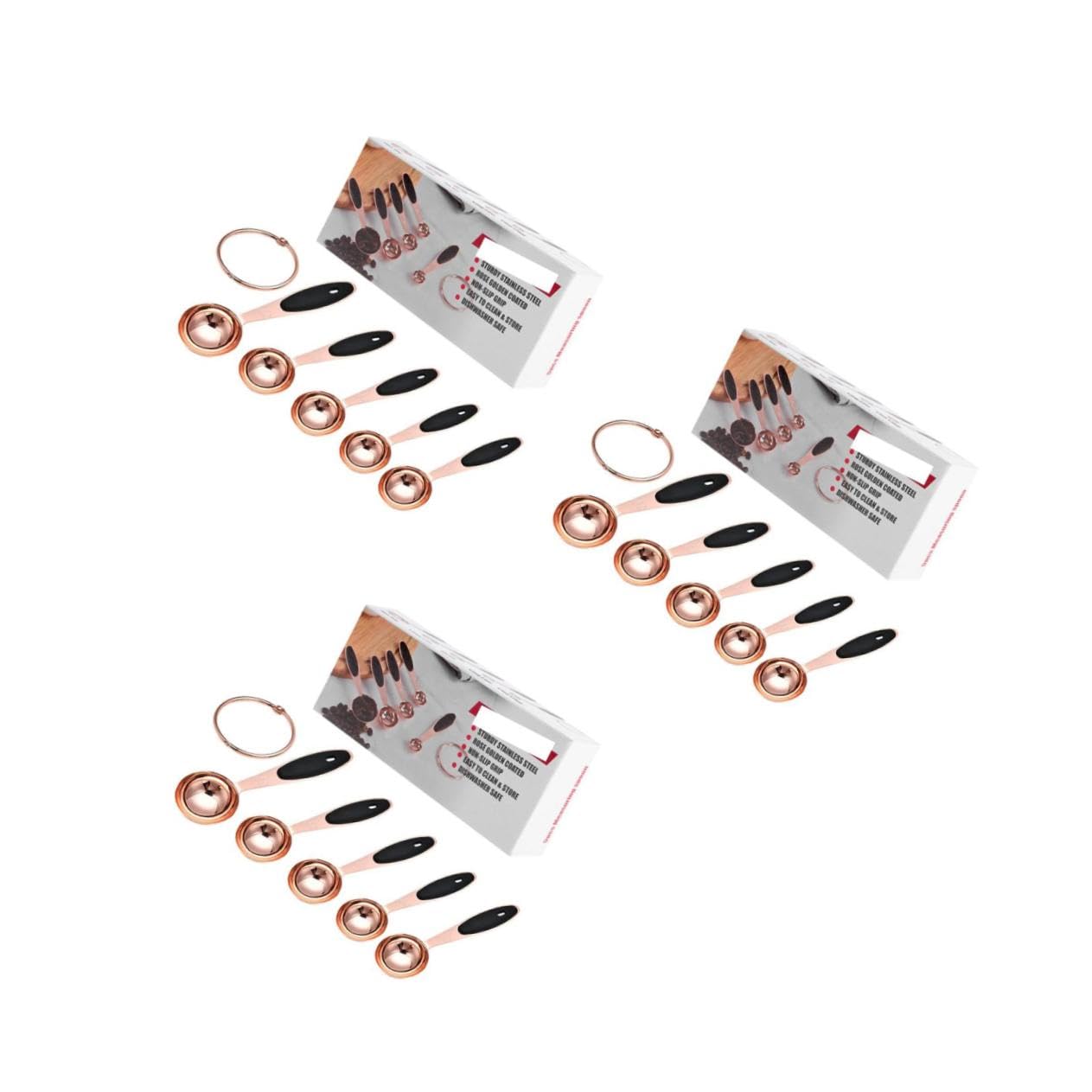 Ciieeo 3 Ensembles Cuillère à mesurer de en or rose cuillere doseuse cuillères à mesurer accessoires de cuisine cuillère à cocktail Acier inoxydable Rose Gold