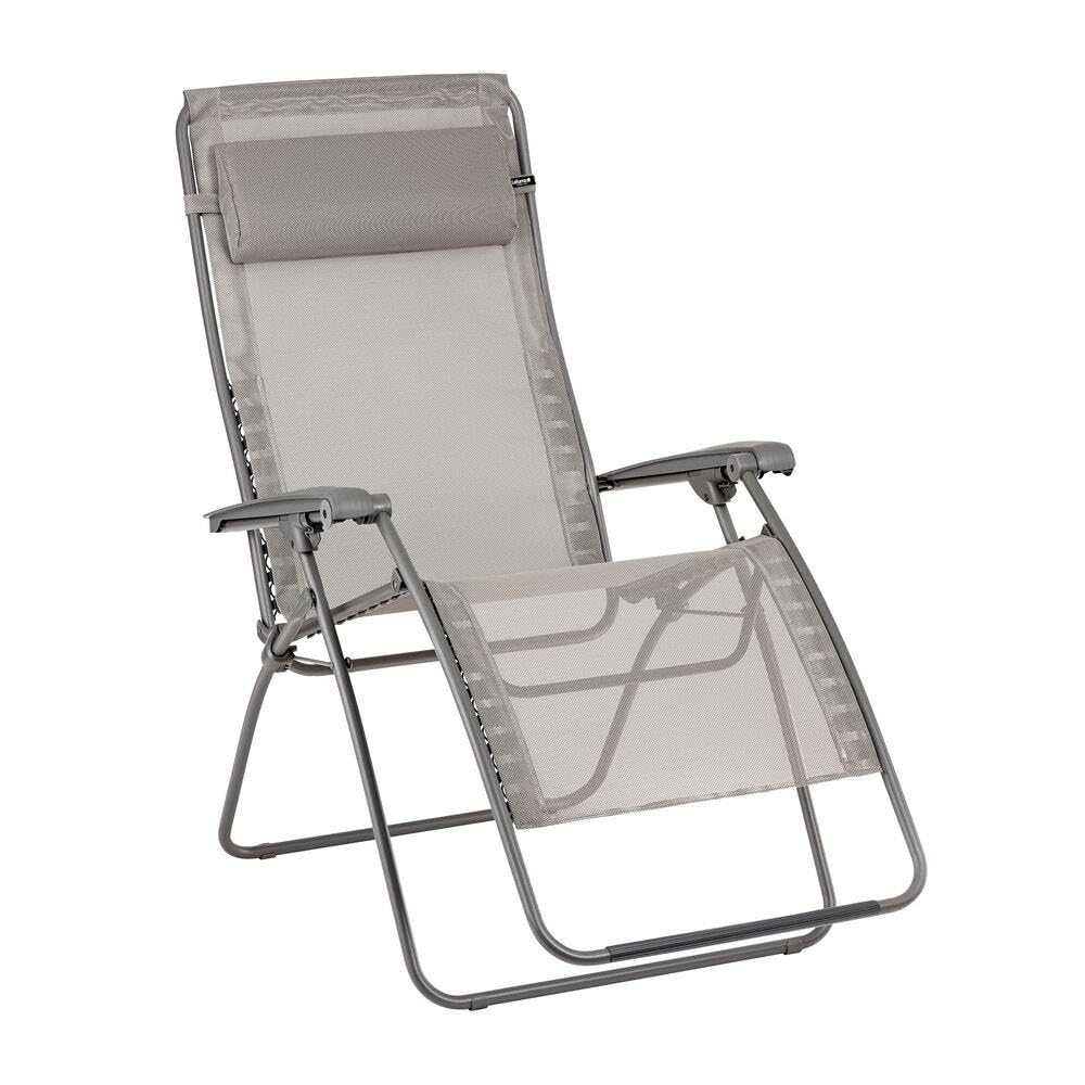 Lafuma - Fauteuil Relax Zéro Gravité XL | Fabriqué en FRANCE - Garantie 5 ans - Gris - Maintien ferme de tout le dos, Résiste aux UV et à la pluie