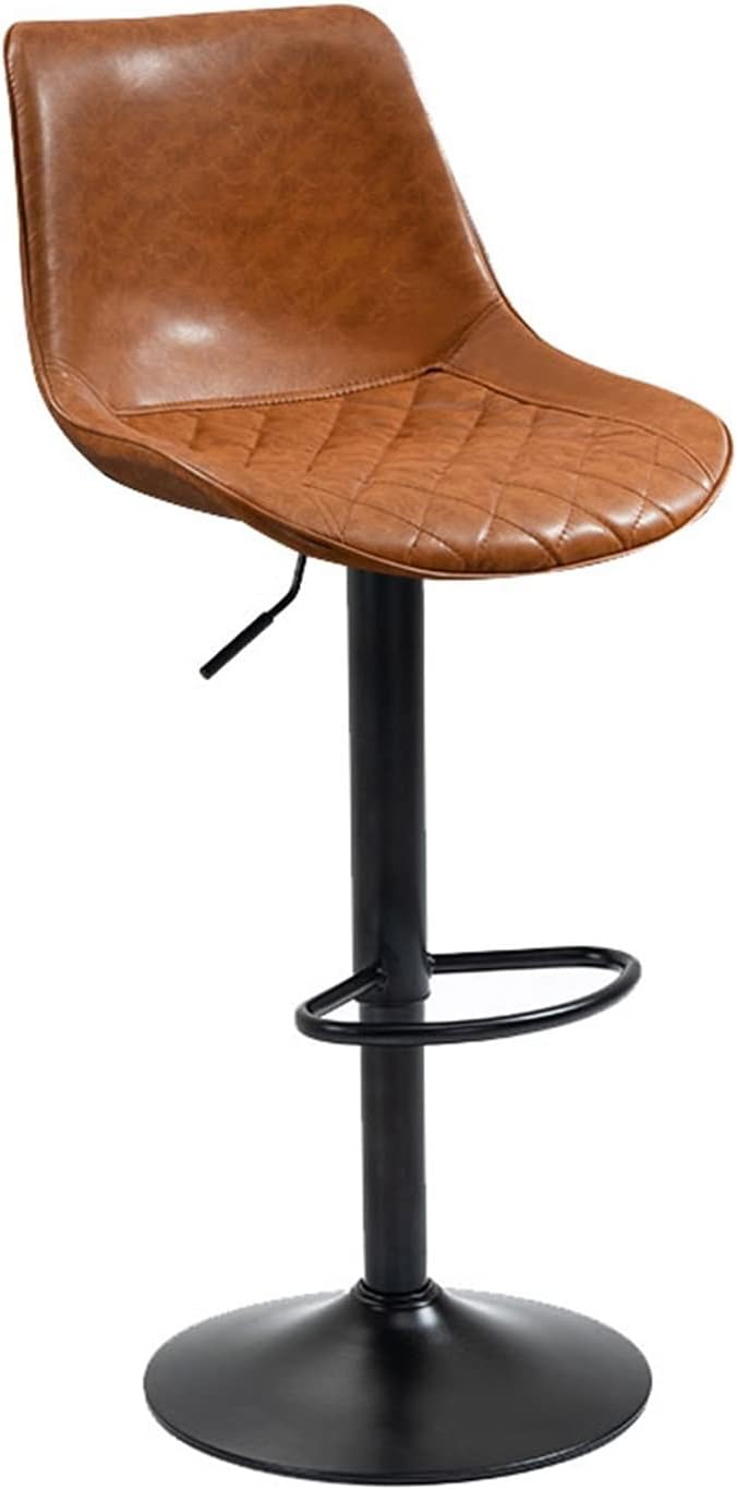 GLigeT Bar Chairs Bar Chair Modern Metal Revolving Bar Back Chair Home Lift Bar Stool Front Desk Adjustable Wrought Iron Bar Chairs Bar Stools (Color : A)