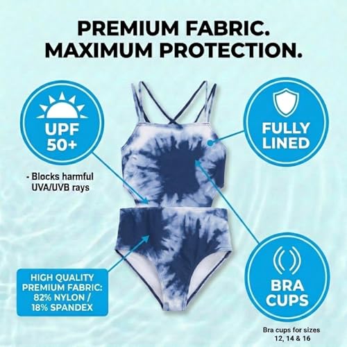 Image of Kanu Surf Girls' Beach Girl Sport Cut-Out One Piece Swimsuit