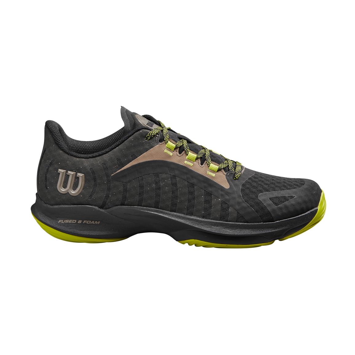 WILSON Men's Sneaker, Black/Lime Green/Falcon, 8.5