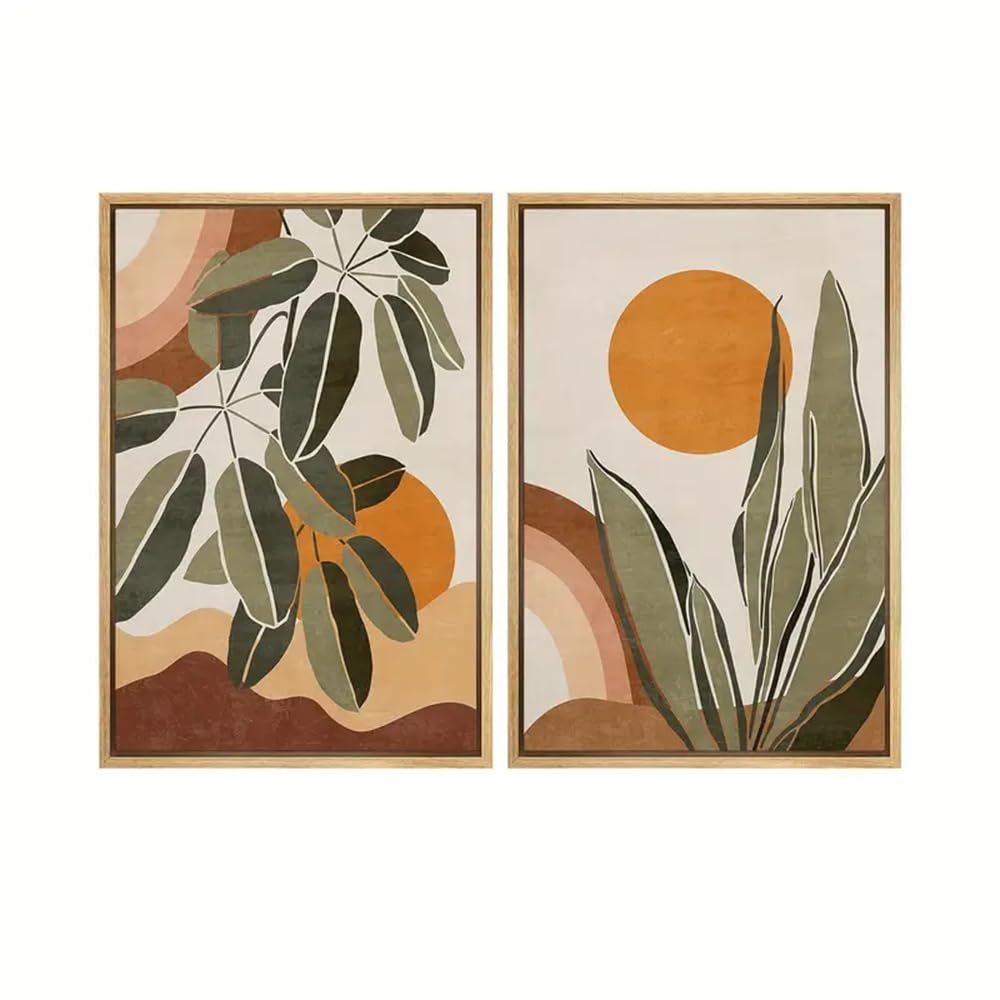 WUHBCZ Art Decor,Canvas Print Wall Art Geometric Tropical Desert Plants Abstract Shapes Illustrations Modern Art Decor for Living Room, Bedroom, Office Decor-40 * 50cm*2PCS (No Frame)