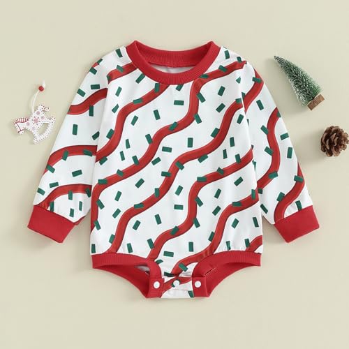 Baby Girl Boy Christmas Clothes Letter Print Sweatshirt Romper Infant Long Sleeve Bubble Romper Winter Outfit2