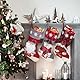 Toyvian Weihnachtsstrumpf 3Pcs 19.6 Große Größe Weihnachtsstrumpf Schneemann Elch Santa Claus Weihnachtsfigur 3D Plüsch für Familienurlaub Weihnachtsfeier Dekorationen