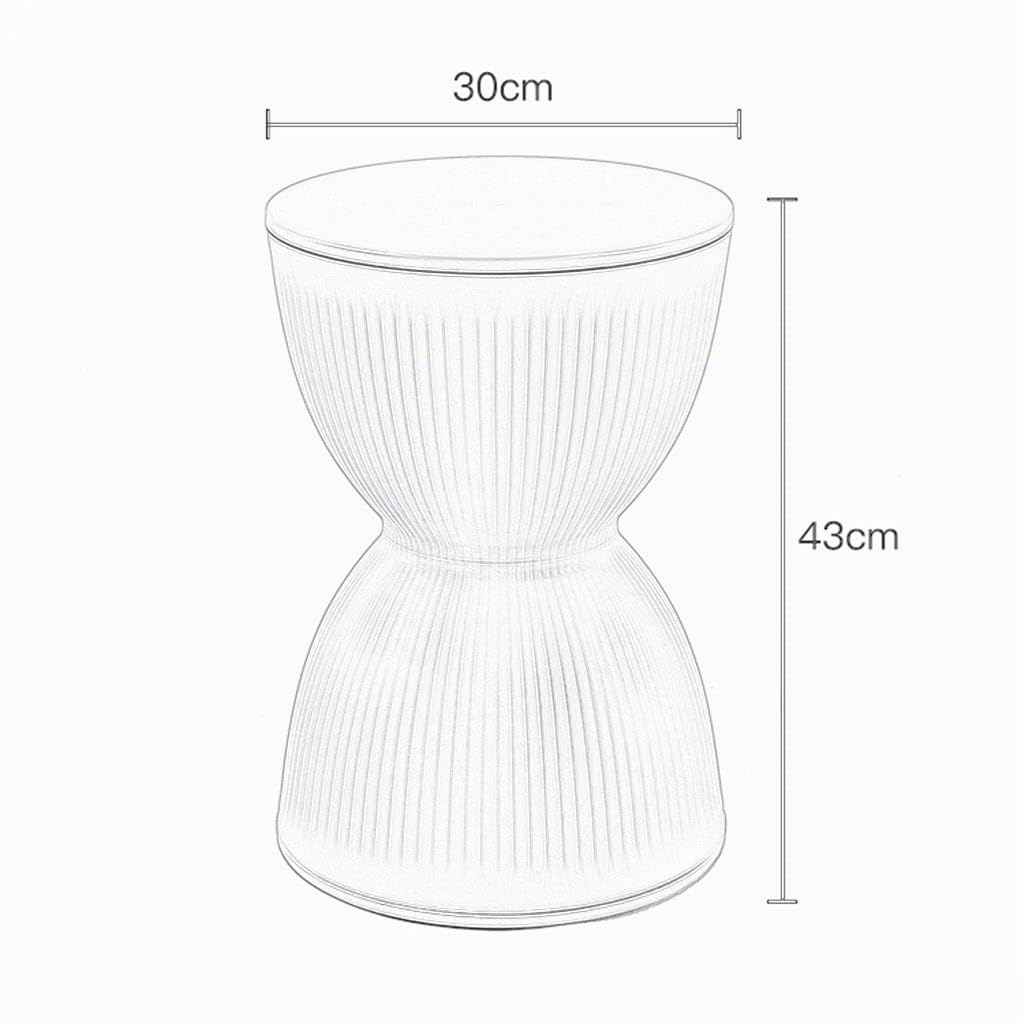 Sgabello per Trucco Clessidra Creativa Sgabello da Pranzo Rotondo Plastica Sgabello da Doccia da Bagno Impermeabile Anti-Coccole per Cucina Camera da Letto Soggiorno,30×43cm(Color:Nero)
